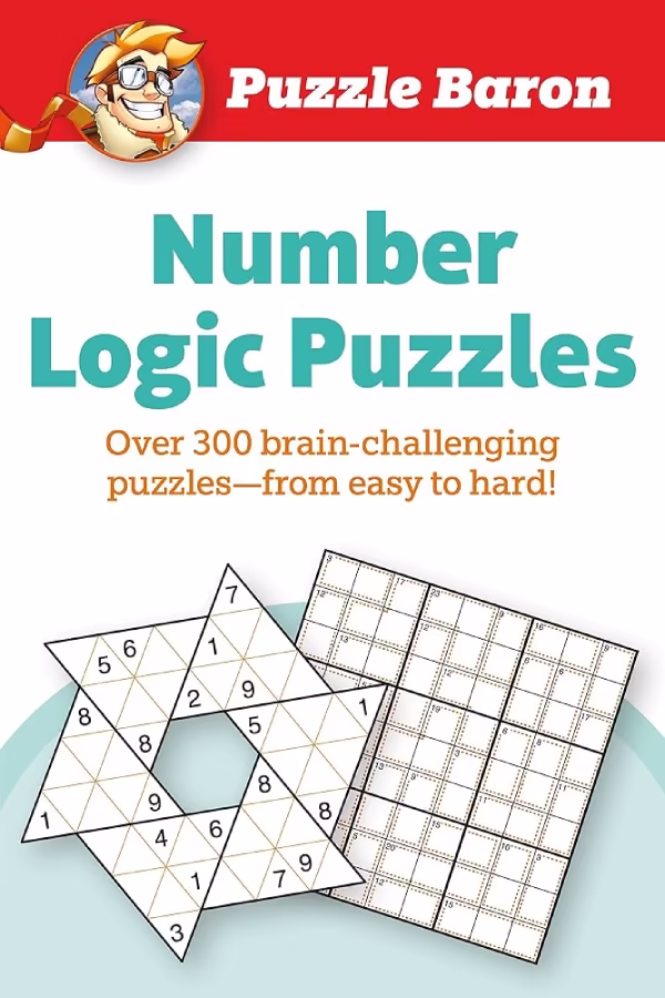 Puzzle Baron's Number Logic Puzzles book cover showing classic logic-grid puzzles